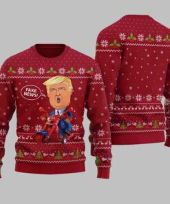 Trump Fake News Ugly Christmas Sweater
