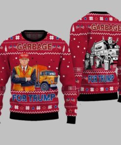 Trump Garbage For Trump Truck 2024 Ugly Christmas Sweater