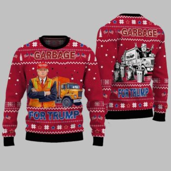 Trump Garbage For Trump Truck 2024 Ugly Christmas Sweater