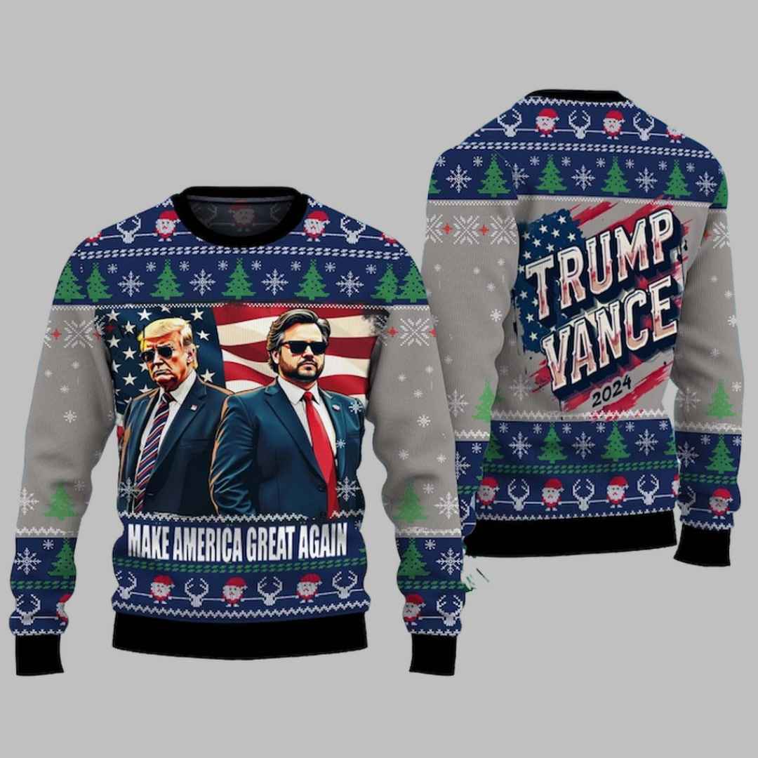 Trump Vance Make America Great Again 2024 Ugly Christmas Sweater