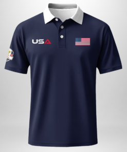 U.S. Ryder Cup 2025 Polo Shirt Navy Multi Classic Team USA Style