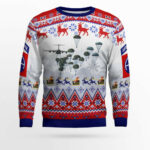 Us Army Paratroopers With The 82Nd Airborne Division Parachute Red Ugly Christmas Sweater