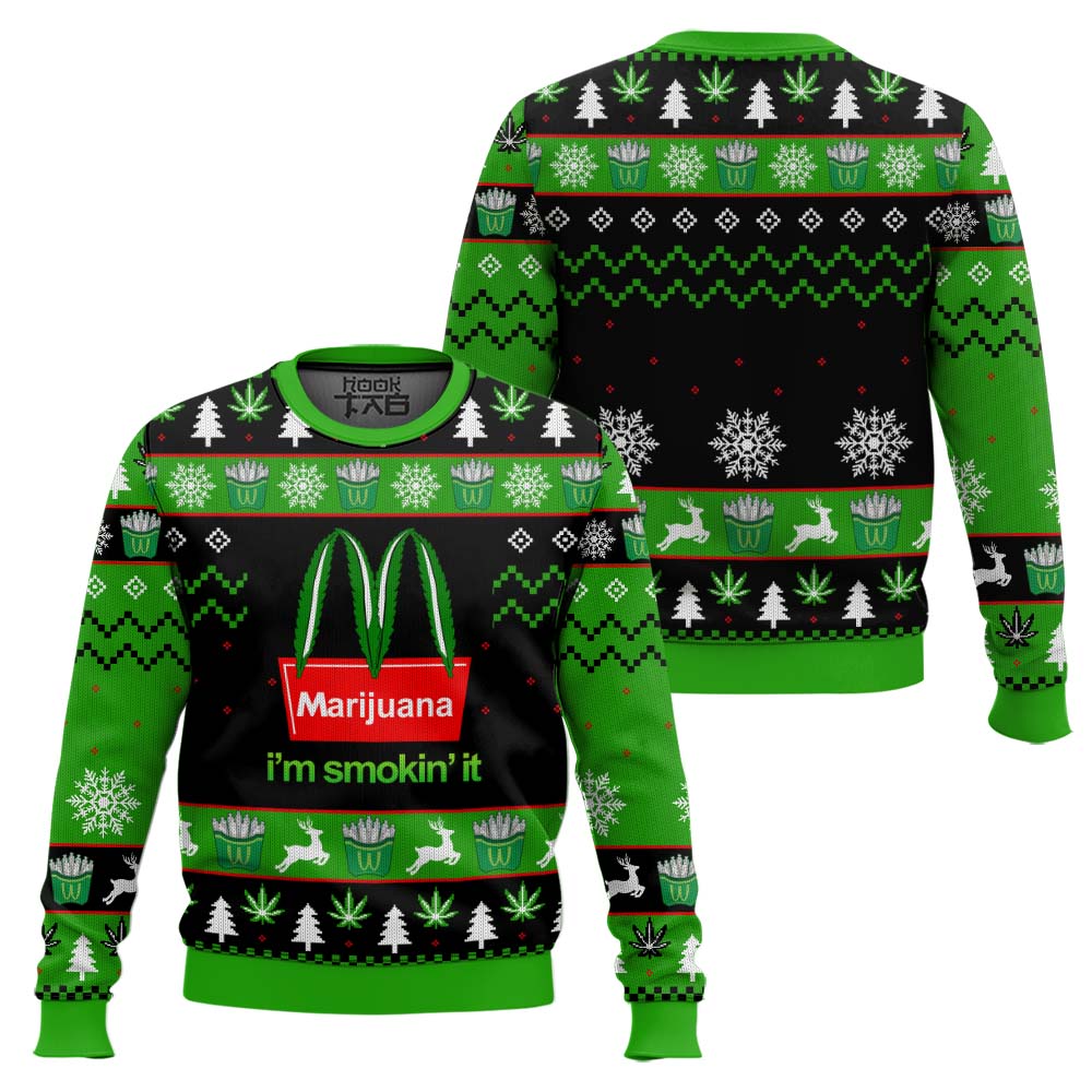 WED061023DHN4DKDmk1.jpg Marijuana I'm Smokin' It Christmas Ugly Sweater