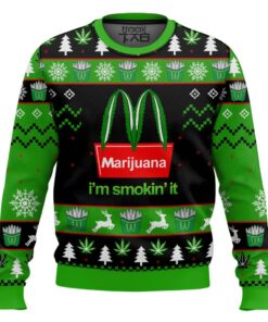 Marijuana I'm Smokin' It Christmas Ugly Sweater