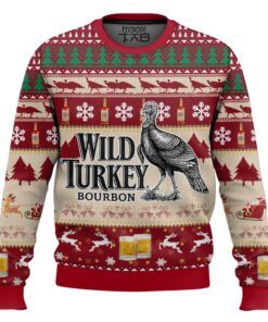 Wild Turkey Bourbon Whiskey Christmas Ugly Sweater