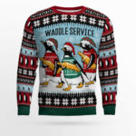 Waddle Service Penguin Ugly Christmas Sweater