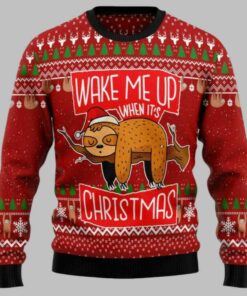 Wake Me Up When It?s Christmas Lazy Sloth Sweater