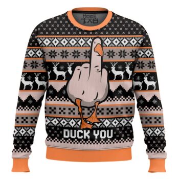 Duck You Funny Christmas Ugly Sweater