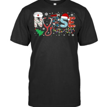 Groovy Er Cna Nurse Winter For Funny Women Christmas Nurse T Shirt