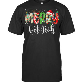Christmas Merry Vet Tech Xmas Veterinary Technician Vet T Shirt