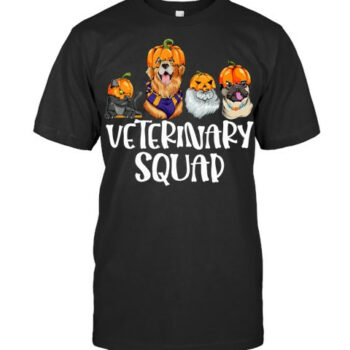 Pumpkin Cats And Dogs Fall Season Outfit Halloween Vet Squad Vet T Shirt