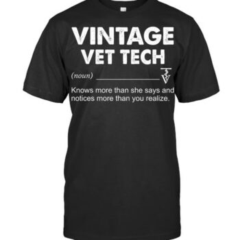 Vintage Vet Tech Definition Funny Veterinarian Assistant Vet T Shirt