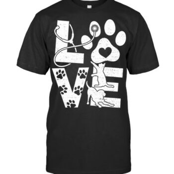 Vet Tech Love Animals Veterinarian Tech Veterinary Assistant Pullover Hoodie Vet T Shirt