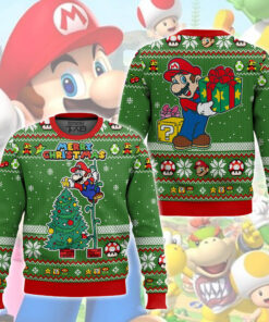 Super Mario Christmas Tree Ugly Sweater 2 Super Mario Christmas Tree Ugly Sweater