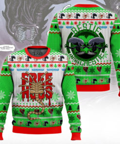 Free Hugs Bestie Facehugger Alien Ugly Sweater 2 Free Hugs Bestie Facehugger Alien Ugly Sweater
