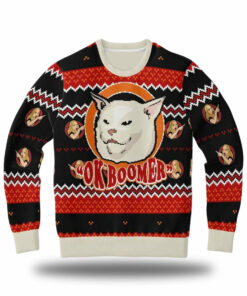Ok Boomer Funny Meme Ugly Christmas Sweater 2025