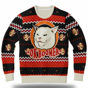 Ok Boomer Funny Meme Ugly Christmas Sweater 2025