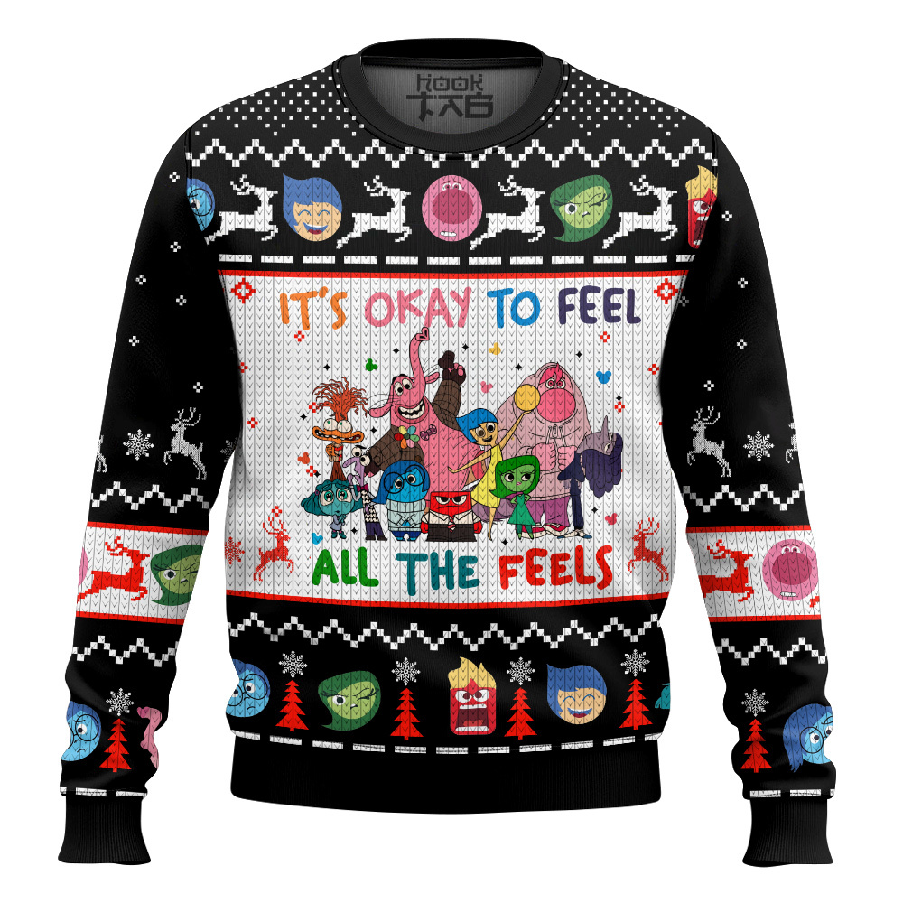 truoc.jpg It's Okay To Feel All The Feels Inside Out Ugly Sweater