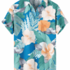 Tropical Floral Hawaiian Shirt – Blue and Mint Green 1 Tropical Floral Hawaiian Shirt – Blue and Mint Green