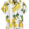 White Lemon Print Hawaiian Shirt –