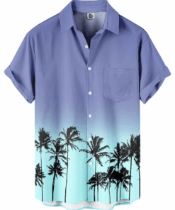 Palm Tree Hawaiian Shirt – Blue Ombre Aloha