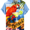 Light Blue Hawaiian Shirt – Parrot and 5 O'Clock Margarita Print 2 Light Blue Hawaiian Shirt – Parrot and 5 O'Clock Margarita Print