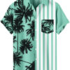 Mint Green Hawaiian Shirt – Palm Tree Print 3 Mint Green Hawaiian Shirt – Palm Tree Print