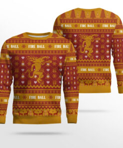 Fireball Snowing Christmas Ugly Sweater