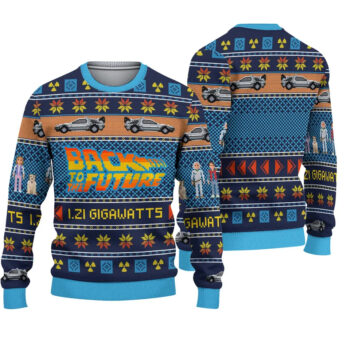 2025 Back Future 80s Movie Ugly Christmas Sweater