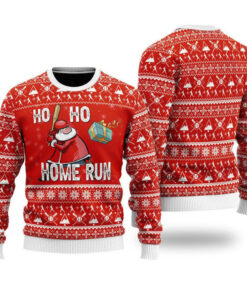 2025 Baseball Ho Ho Homerun Ugly Christmas Sweater