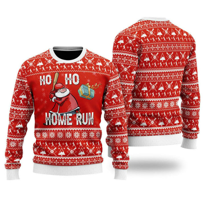 2025 Baseball Ho Ho Homerun Ugly Christmas Sweater 2025 Baseball Ho Ho Homerun Ugly Christmas Sweater