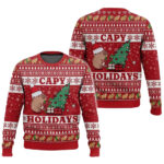 2025 Capybara Holidays Ugly Christmas Sweater 1 2025 Capybara Holidays Ugly Christmas Sweater