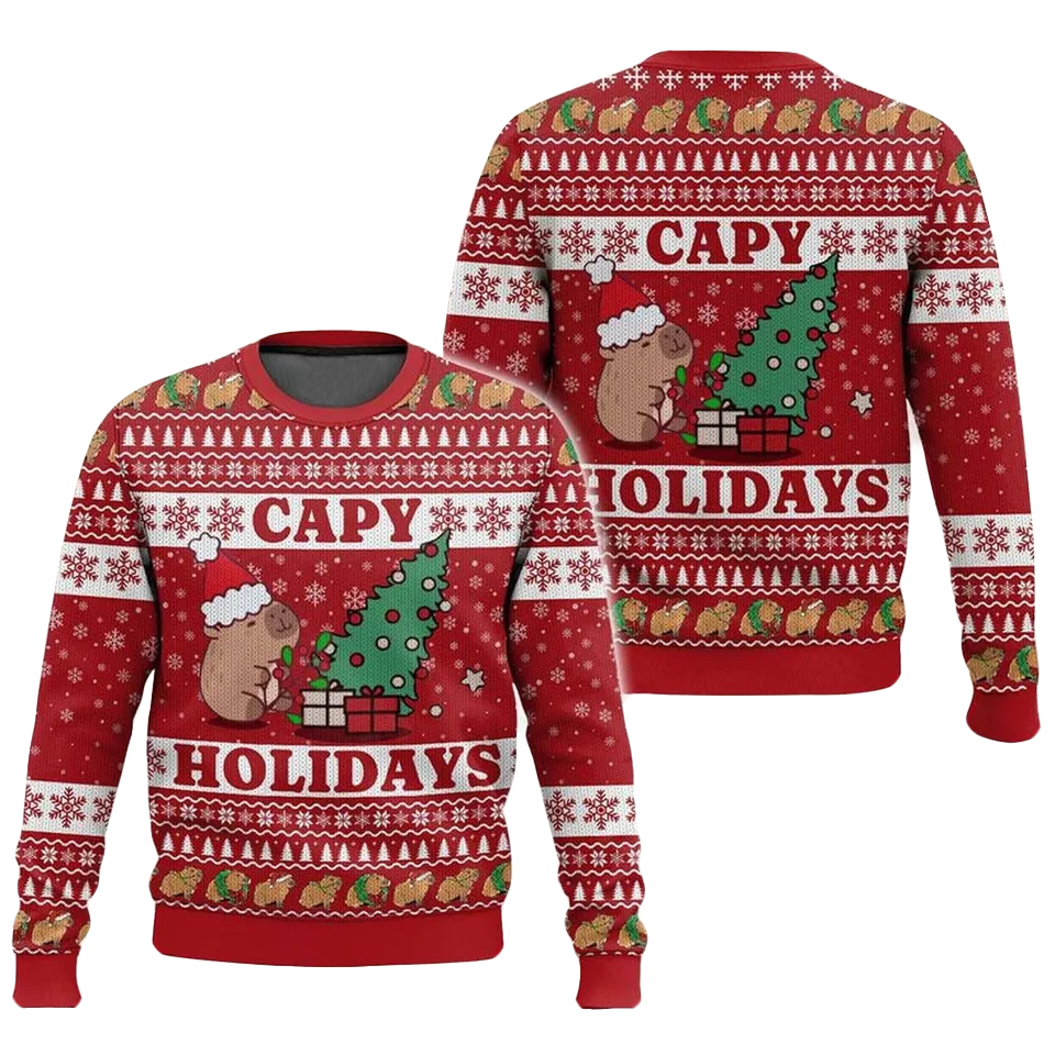 2025 Capybara Holidays Ugly Christmas Sweater 2025 Capybara Holidays Ugly Christmas Sweater