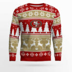 2025 Christmas 49ers Reindeer Football Ugly Sweater