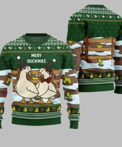 2025 Christmas Adorable Duck Family Farm Ugly Christmas Sweater