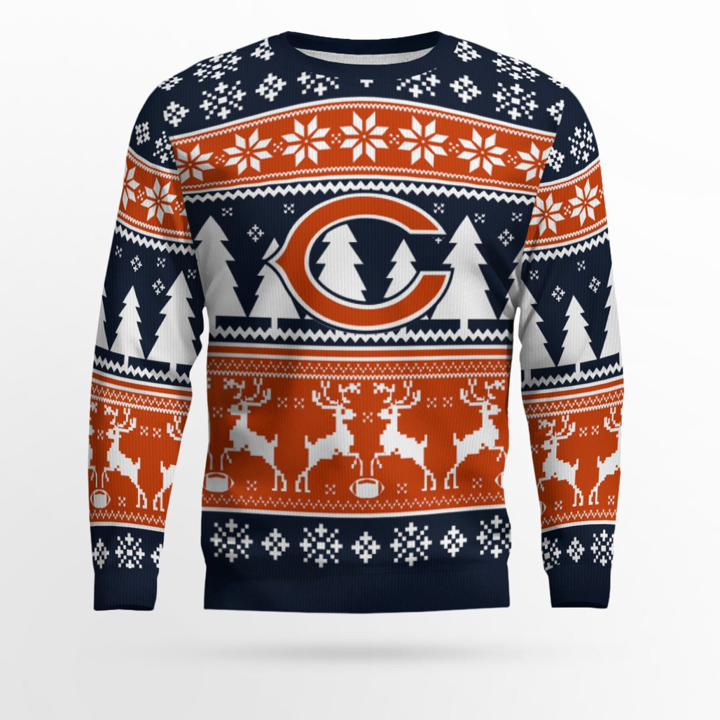 2025 Christmas Bears Reindeer Football Ugly Sweater 1