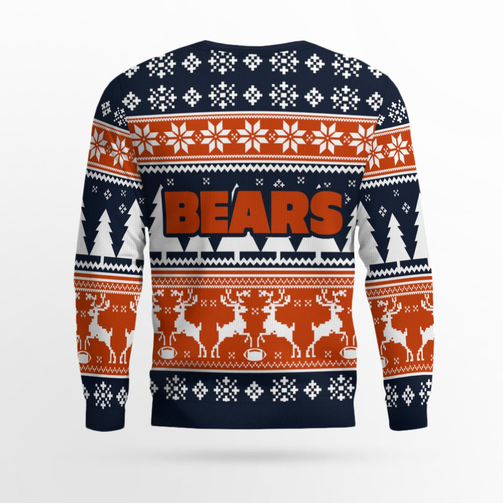 2025 Christmas Bears Reindeer Football Ugly Sweater 2