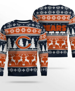 2025 Christmas Bears Reindeer Football Ugly Sweater