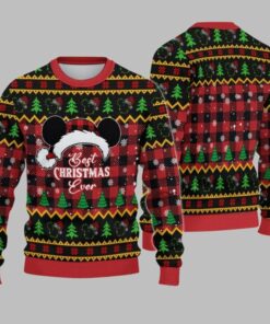 2025 Christmas Best Christmas Ever Cartoon Mouse Christmas Hat Ugly Sweatshirt