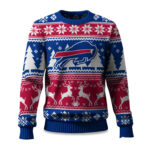 2025 Christmas Bills Reindeer Football Ugly Sweater 1 2025 Christmas Bills Reindeer Football Ugly Sweater