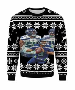 2025 Christmas Bobby Wagner DK Metcalf Russell Wilson Ugly Christmas Sweater