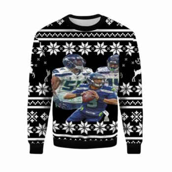 2025 Christmas Bobby Wagner DK Metcalf Russell Wilson Ugly Christmas Sweater