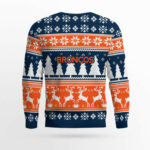 2025 Christmas Broncos Reindeer Football Ugly Sweater