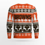 2025 Christmas Browns Reindeer Football Ugly Sweater