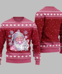 2025 Christmas Bubble Gum Santa Ugly Christmas Sweater