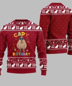 2025 Christmas Capy Birthday Ugly Christmas Sweater