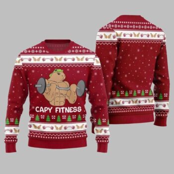 2025 Christmas Capy Fitness Ugly Christmas Sweater