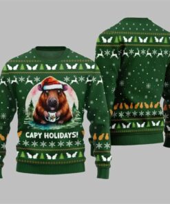 2025 Christmas Capy Holidays Ugly Sweater