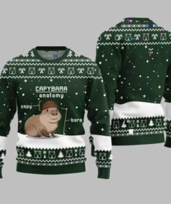 2025 Christmas Capybara Anatomy Ugly Christmas Sweater