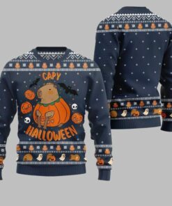 2025 Christmas Capybara Halloween Ugly Christmas Sweater